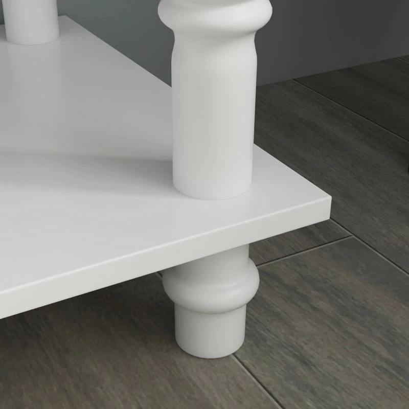 HOMCOM Console Table Modern Sofa Side Desk with Storage Shelves Drawers for Living Room Entryway Bedroom White