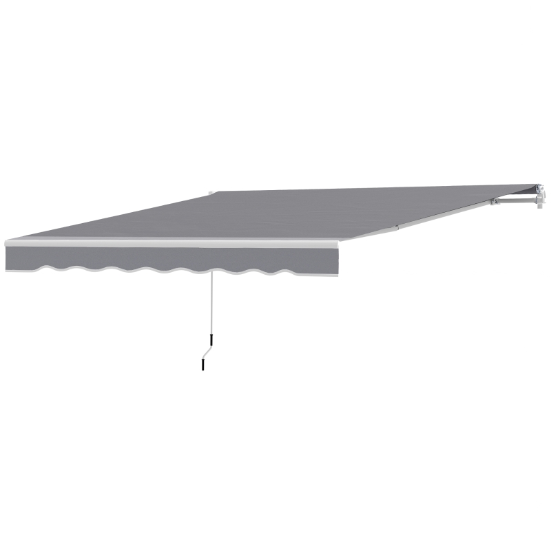 Outsunny 2 x 2.5m Manual Retractable Awning - Dark Grey