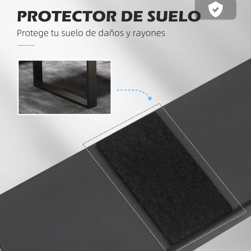 HOMCOM Conjunto de 2 Patas para Mesa Patas de Diseño Rectangular con Tornillos Incluidos para Mesa DIY 70x41 cm Negro