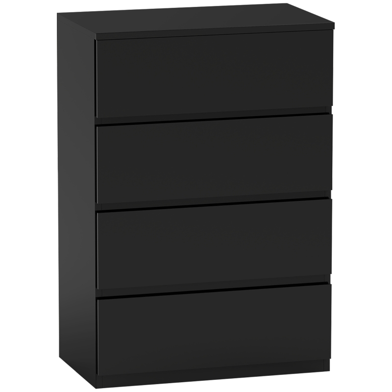 HOMCOM Chest of Drawers, 4-Drawer Storage Cabinets, Modern Dresser, Storage Drawer Unit for Bedroom