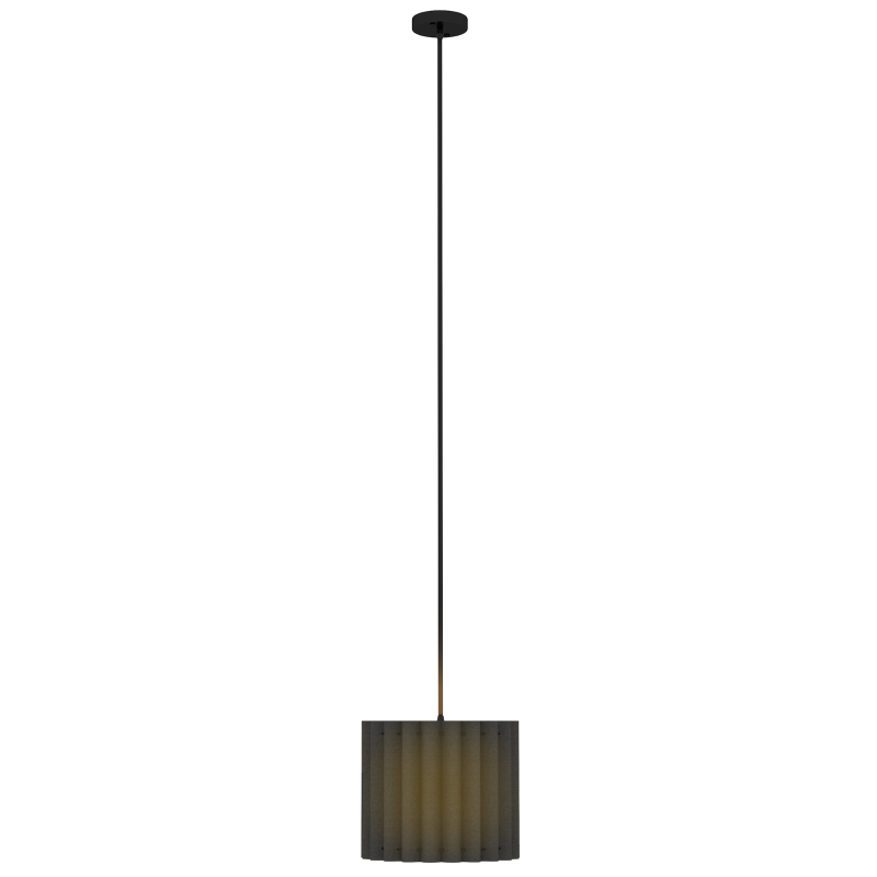 HOMCOM Linen Pendant Light, Modern Wave Ceiling Light Shade, E27 Lampshade for Living Room, Bedroom, Kitchen, Hallway, Black