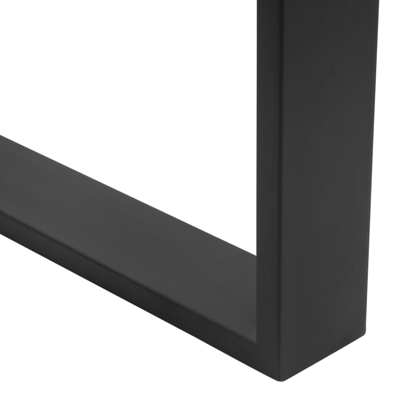 HOMCOM Conjunto de 2 Pés para Mesa de Aço 70x8x41 cm Pernas Quadradas de Mesa para Móveis de Bricolage Preto