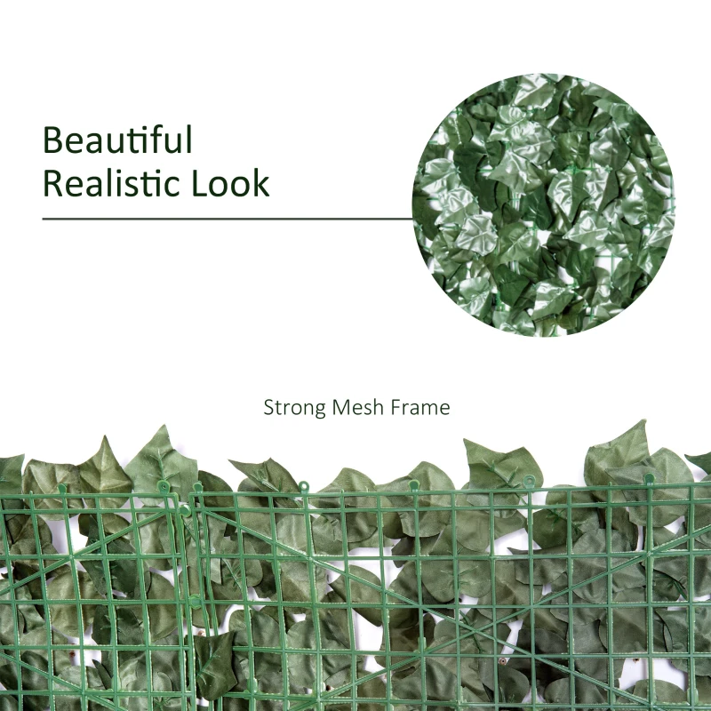 Outsunny SZTUCZNY ŻYWOPŁOT DEKORACJA ŚCIANY 1,5 X 3 m ciemnozielony