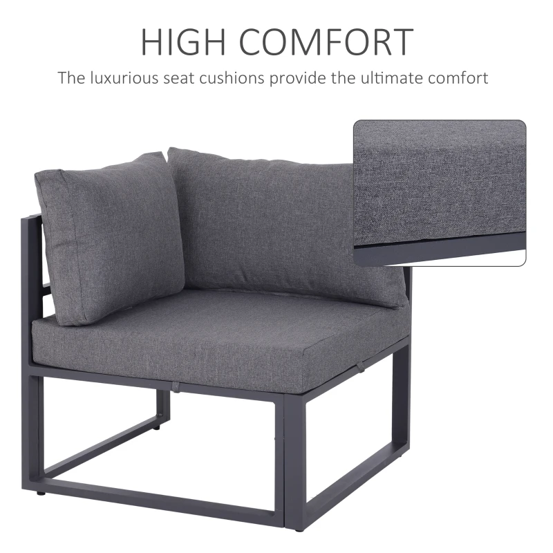 Outsunny 6-częściowy zestaw ogrodowy komplet ogrodowy meble ogrodowe wypoczynkowe poduszki narożnik 4–5 osób