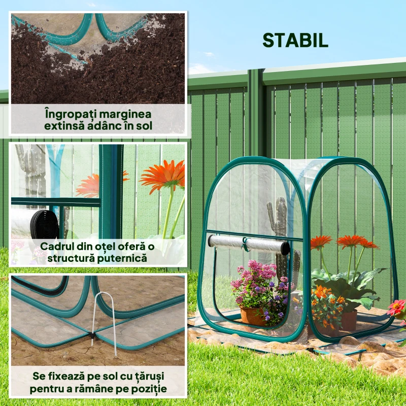 Outsunny Sera Portabila Pop-Up – 70x70x80cm