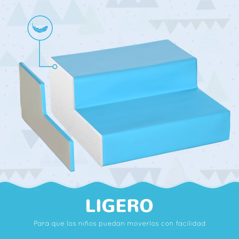 HOMCOM Juego de 6 Bloques de Espuma para Niños de 12-36 Meses Juguete Educativo de Construcción 150x100x24 cm Multicolor