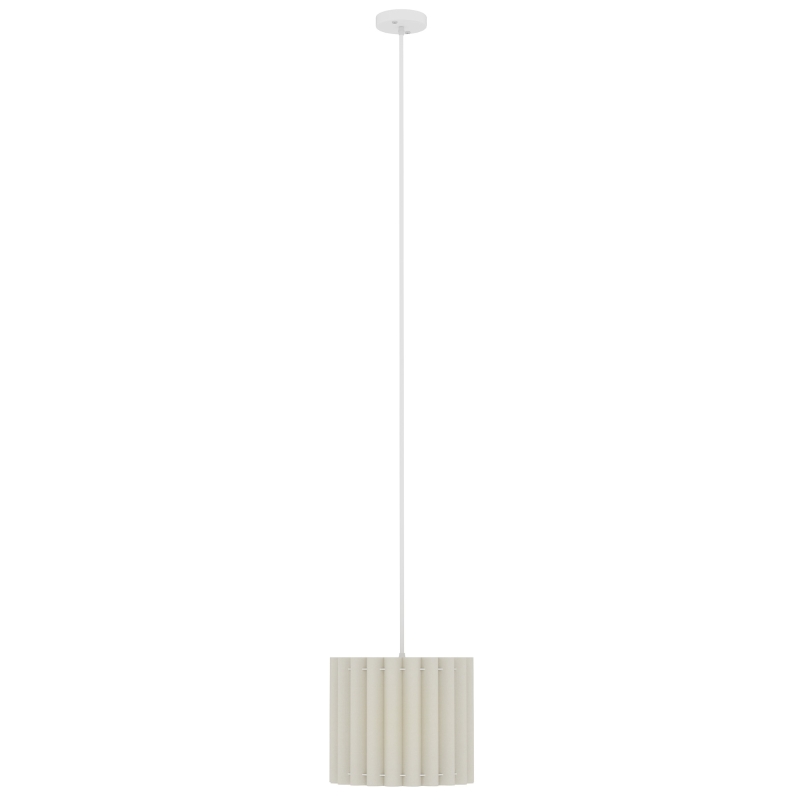 HOMCOM Linen Pendant Light, Bedside Ceiling Lamps with E27 Bulb, Modern Hanging Lights for Living Room, Bedroom, Kitchen, Hallway, White