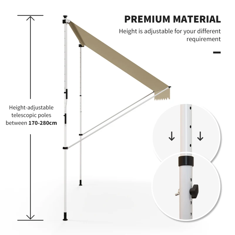Outsunny markiza markiza zaciskowa osłona przeciwsłoneczna