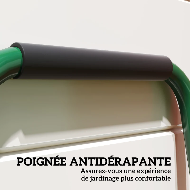 Outsunny Aérateur de pelouse avec pointes creuses, aérateur de gazon manuel avec poignée antidérapante 30 x 4 x 94 cm vert foncé