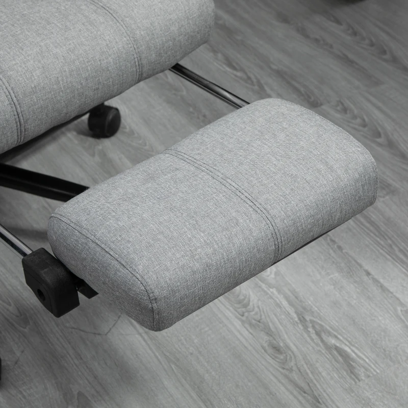 Krzesło biurowe Vinsetto z podnóżkiem szare 66 cm x 70 cm x 124 cm