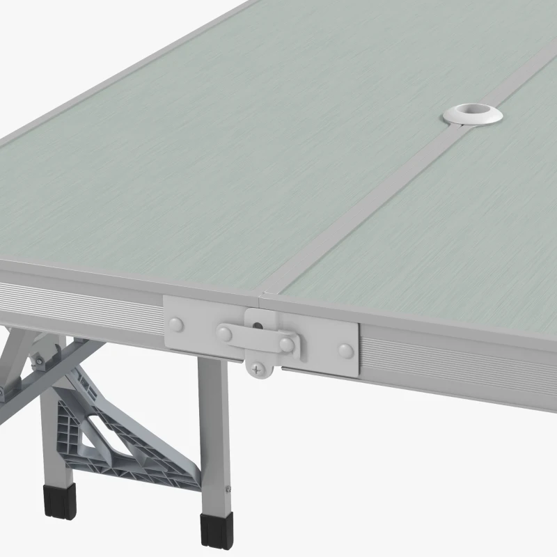 Outsunny Campingtisch Klapptisch mit 4 Stühle Klappbarer Gartentisch aus Aluminium 85,5 x 135cm Grau