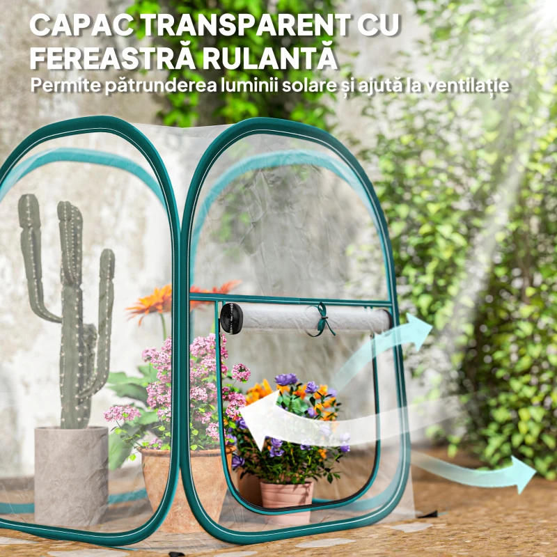 Outsunny Sera Portabila Pop-Up – 70x70x80cm