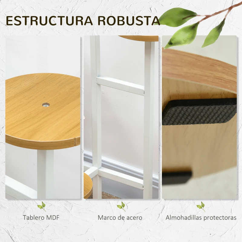 Outsunny Soporte para Plantas de 4 Niveles Estantería para Macetas para Interior y Exterior 40x40x95,5 cm Natural