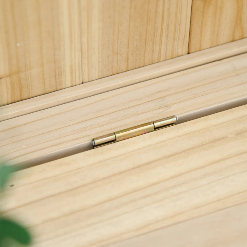 Outsunny Banco de Jardín con Baúl de Almacenaje y Respaldo Carga 250 kg para Patio Terraza Balcón 115x45x75 cm Natural