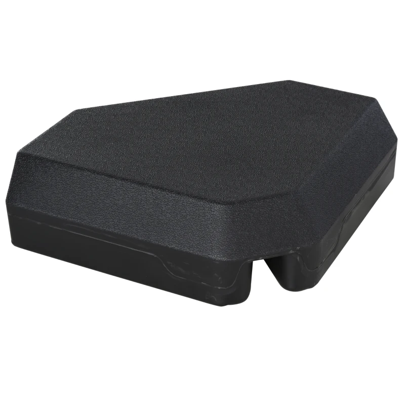 Outsunny Base para Sombrilla de Ø48 mm con 4 Pesos Rellenables de Agua o Arena de 60L Soporte de Sombrilla en Forma de Cruz con Tubo de Acero 80x80x56 cm Negro