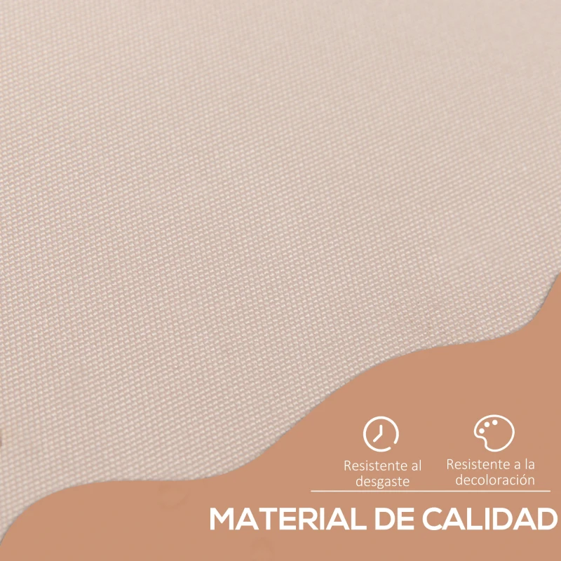 Outsunny Toldo Manual Retráctil 200x150x170-280 cm para Balcón y Terraza con Altura Ajustable con Manivela Beige