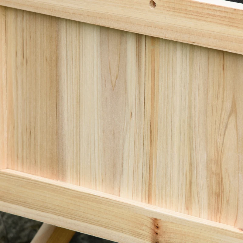 Outsunny Huerto Urbano de Madera  78,5x58x81 cm Mesa de Cultivo con 6 Compartimentos y Estante Inferior para Plantas Flores en Jardín Terraza Exterior Color Natural