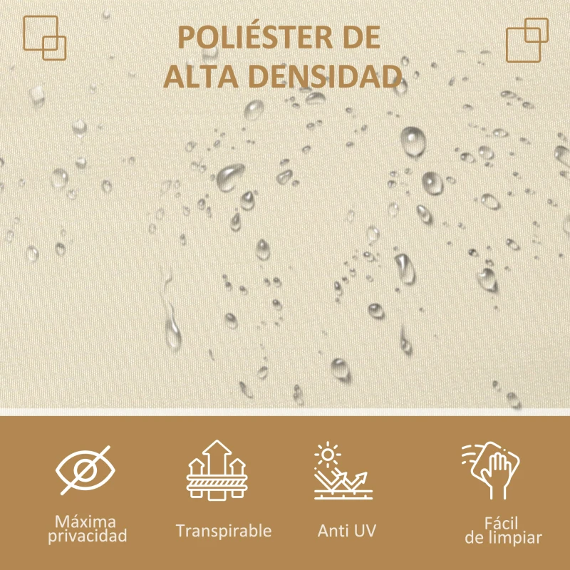 Outsunny Toldo Lateral Retráctil 300x180cm Pantalla Enrollable Mampara de Privacidad y Protección Solar para Balcón Terraza Crema