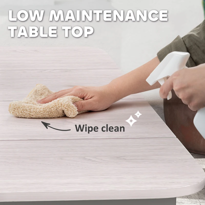 Outsunny Garden Table, Outdoor Dining Table for 6 People, 160 x 90 x 74 cm, with Rust Resistant Metal Frame, WPC Top, for Balcony, Terrace, Light Grey