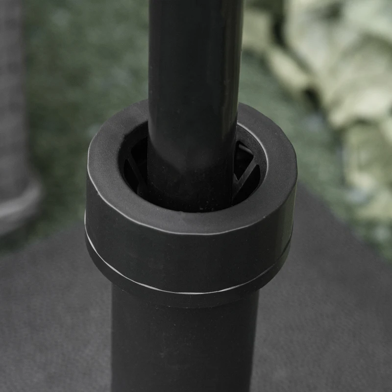 Outsunny Base de Sombrilla con 4 Ruedas Bloqueables Soporte de Parasol Rellenable de Arena 18 kg o Agua 16 kg para Jardín Patio Terraza 45x45x39 cm Negro