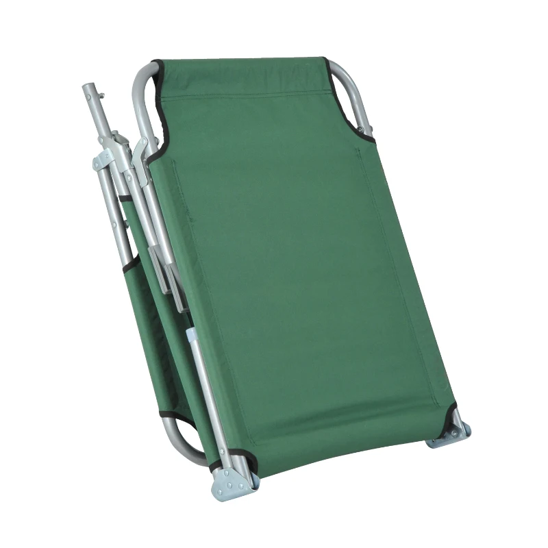 Outsunny Cama de Camping Plegable con Respaldo Ajustable en 4 Niveles Carga 120 kg para Playa Jardín Piscina 187x58x28 cm Verde