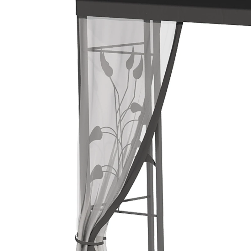 Outsunny 3 x 3(m) Steel Frame Double Roof Garden Gazebo - Grey