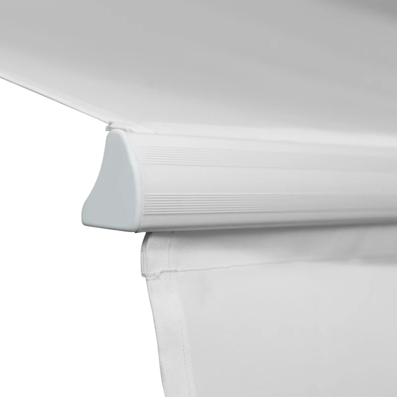 Outsunny Toldo Manual Retráctil 350x250 cm Toldo para Balcón con Manivela de Metal Impermeable y Anti-UV Toldo Enrollable de Exterior para Jardín Terraza Ventanas Blanco