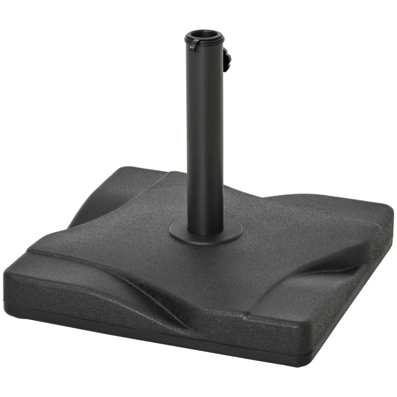 Outsunny Base para Sombrilla de 20 kg Apta para Postes de Parasol de Ø32mm Ø38mm o Ø48mm 41,5x41,5x33cm Negro
