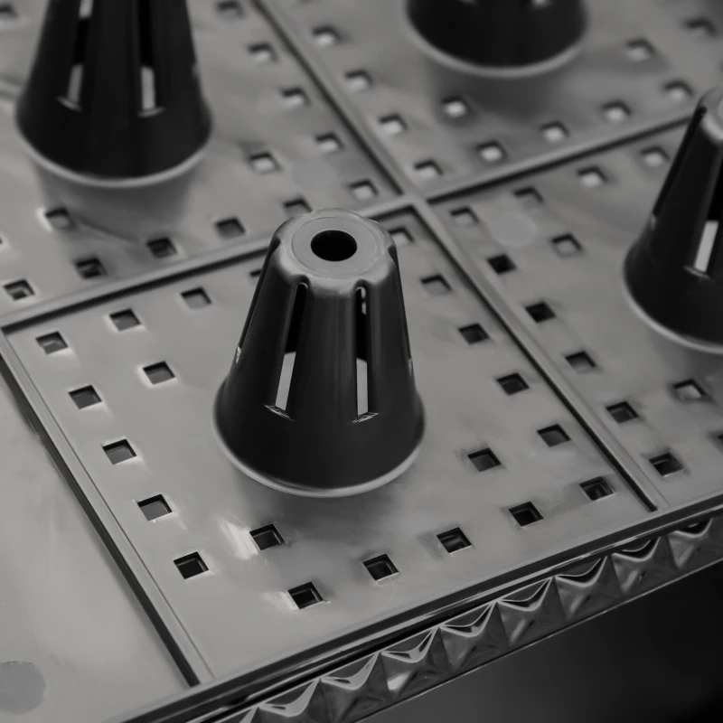 Outsunny Jardinera de Plástico con Ruedas y Agujeros de Drenaje para Cultivo de Plantas en Exterior 50x50x33 cm Marrón