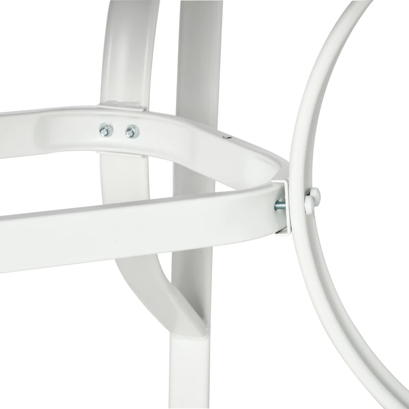 Outsunny Juego de Mesa y 6 Sillas para Terraza con Orificio para Sombrilla y Encimera de Cristal para Terraza Patio Gris