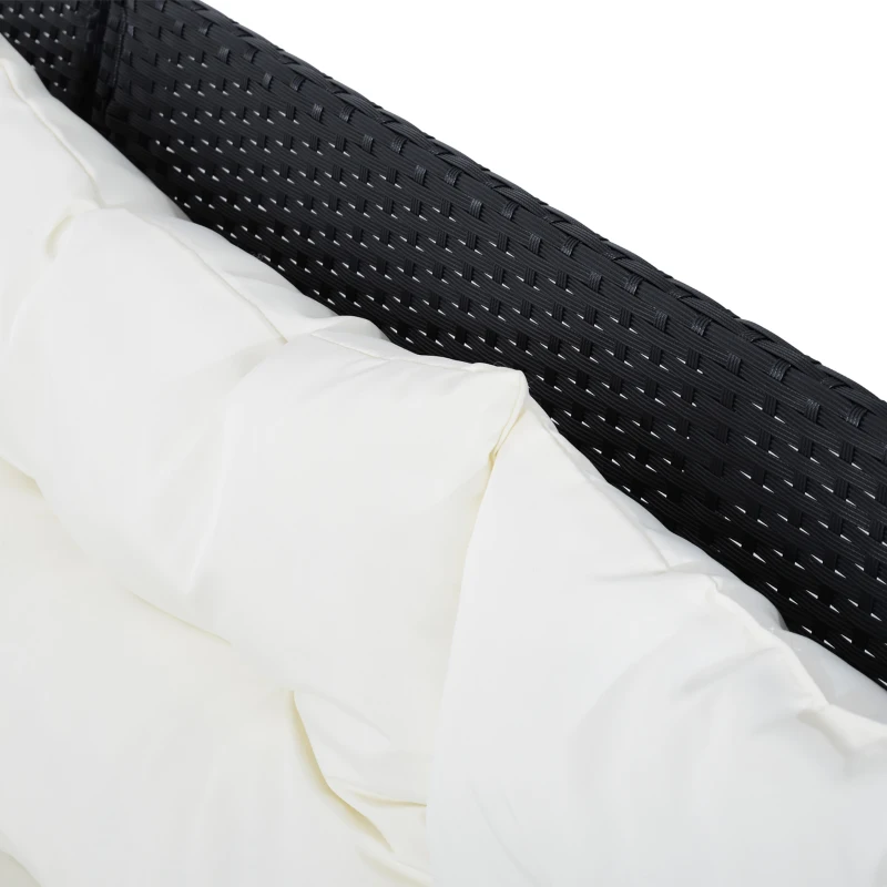 Outsunny 18-delige poly-rotan zitgroep bankstel tuinset fauteuil krukkenset