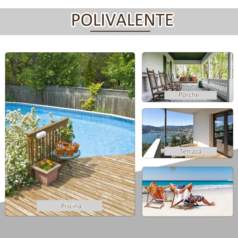 Outsunny Silla Adirondack de Madera 77x94x97 cm para Jardín Terraza Exterior de Estilo Rústico Carga 130kg Blanco