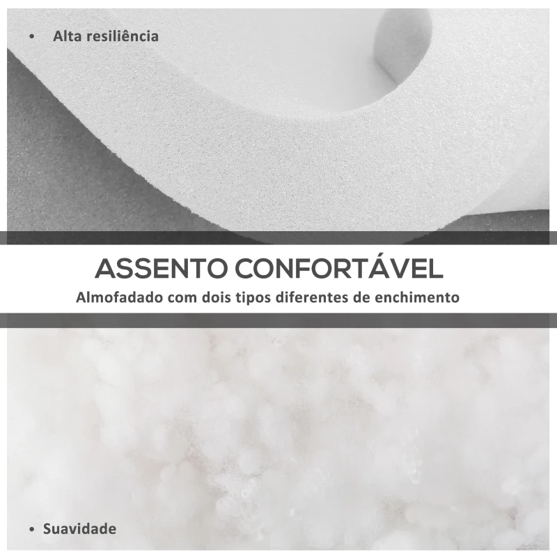 Outsunny Conjunto de Almofadas para Cadeiras de Jantar 42x42x5 cm Jogo de 4 Peças Almofadas para Cadeiras de Jardim Impermeáveis Creme