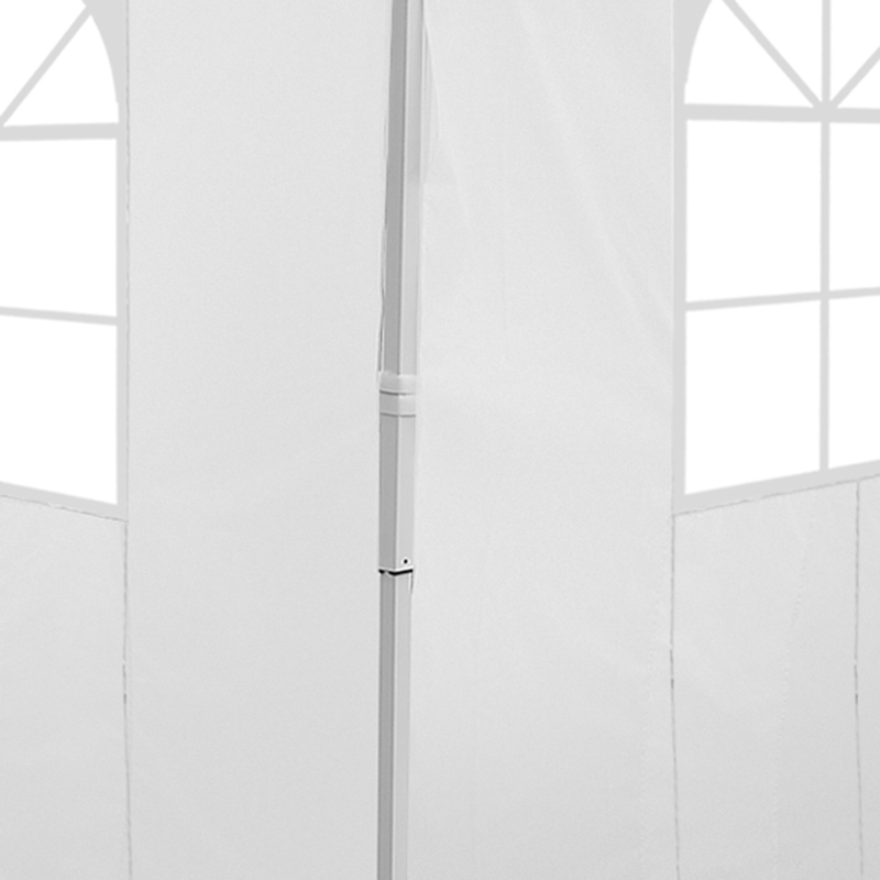 Outsunny 2 Paredes Parte Laterales para Carpa 2,95x2 m Lado Parasol de Gazebo Tela Oxford con Ventana Medidas Apto para 3x3 3x6 Blanco
