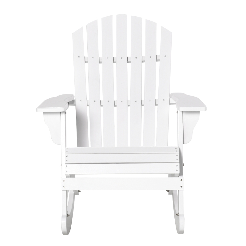 Outsunny Silla Adirondack de Madera 77x94x97 cm para Jardín Terraza Exterior de Estilo Rústico Carga 130kg Blanco