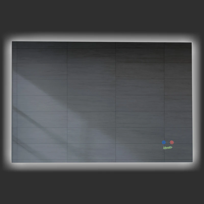 kleankin Espelho de Casa de Banho com Luz LED Anti-Embaciamento Interruptor Tátil 3 Luzes Ajustáveis e Função de Memória 90x60cm Prata