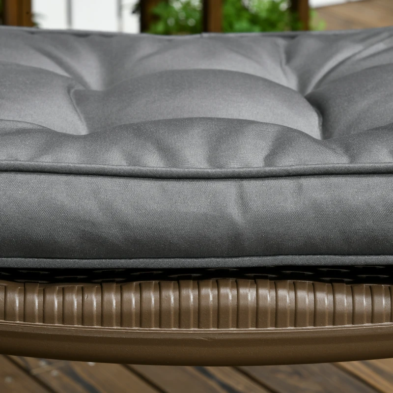 Outsunny Conjunto de Almofadas para Cadeiras de Jantar 42x42x5 cm Jogo de 4 Peças Almofadas para Cadeiras de Jardim Impermeáveis Cinzento