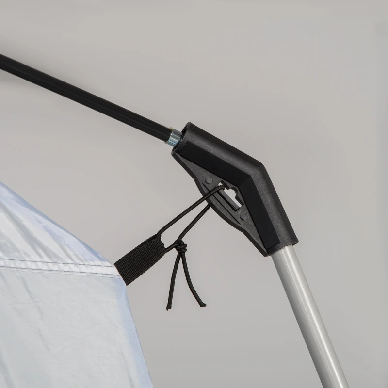 Outsunny Tenda de Campismo Familiar para 4-5 Pessoas com 2 Quartos 2 Bolsos e Janelas com Malha Impermeável 400x275x210 cm Cinza