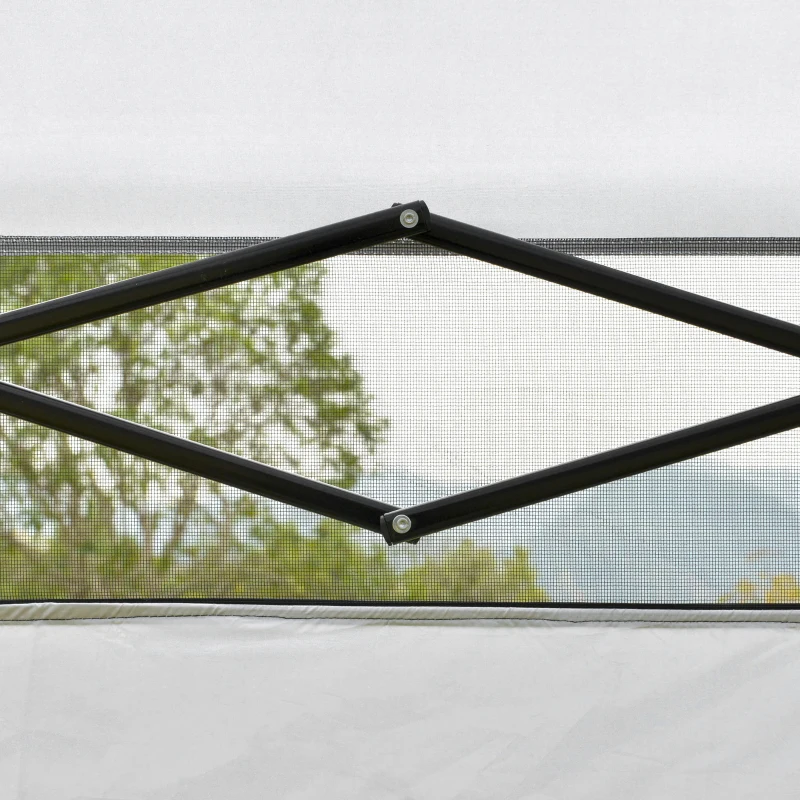 Outsunny Cenador Plegable 220x220x200 cm con 1 Pared Lateral Bolsa de Transporte Impermeable y Protección UV50+ Blanco