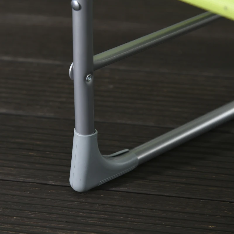 Outsunny Tumbona Plegable y Reclinable de Jardín con Reposacabezas y Respaldo Ajustable en 5 Niveles Tela de Texteline Transpirable 182x56x28 cm Verde