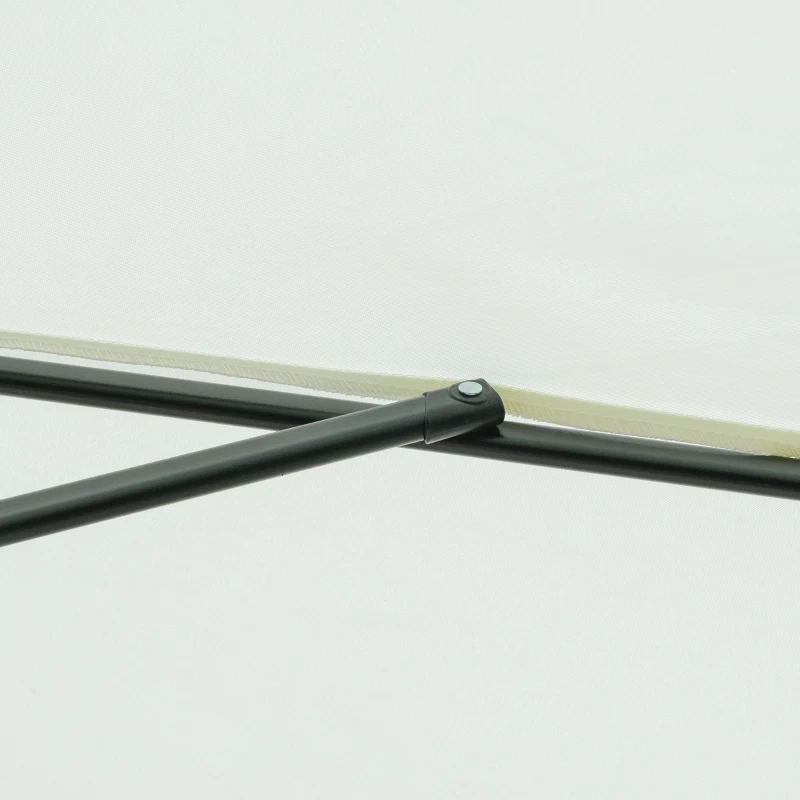 Outsunny Parasol de Jardín de Aluminio Ø266x248,5 cm con Ángulo Ajustable Protección UV50+ Techo de Ventilación y Manivela Beige