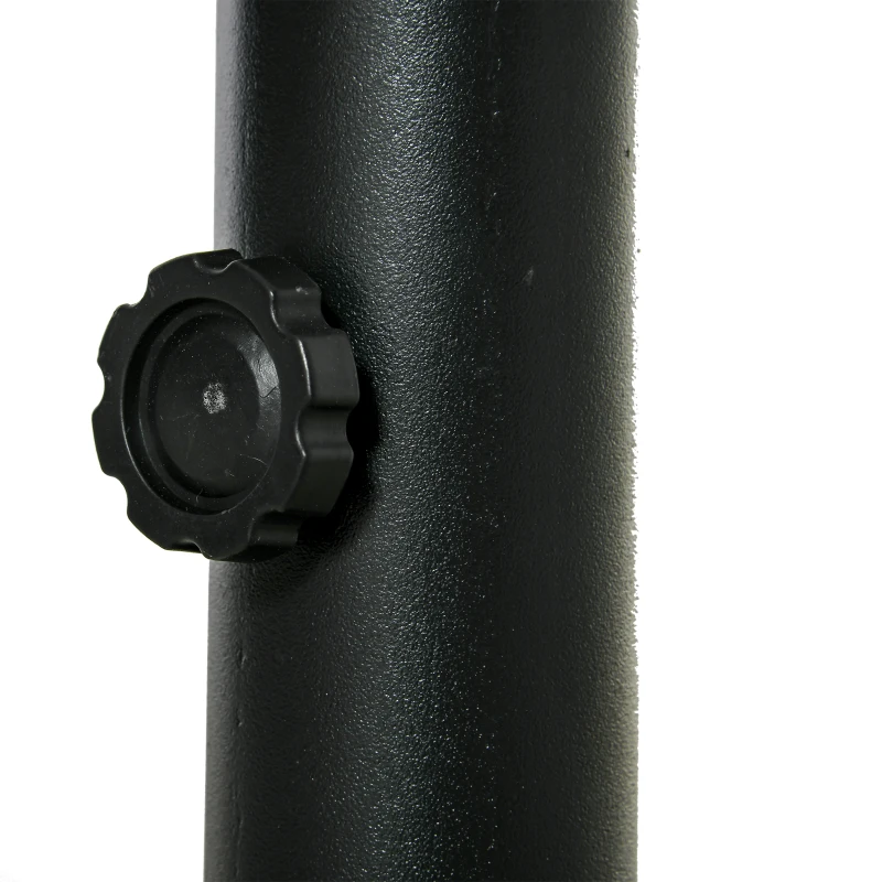 Outsunny Soporte de Parasol para Suelo de Cemento con 2 Botones de Bloqueo y 4 Tornillos de Expansión Base de Sombrilla para Palo de Paraguas de 34/38/48mm 12x12x30 cm Negro