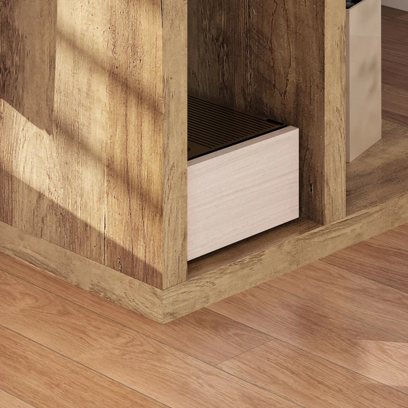 HOMCOM Tavolino da Salotto a C con 3 Ripiani e 2 Scomparti Aperti Salvaspazio, 40x30x60 cm, Marrone