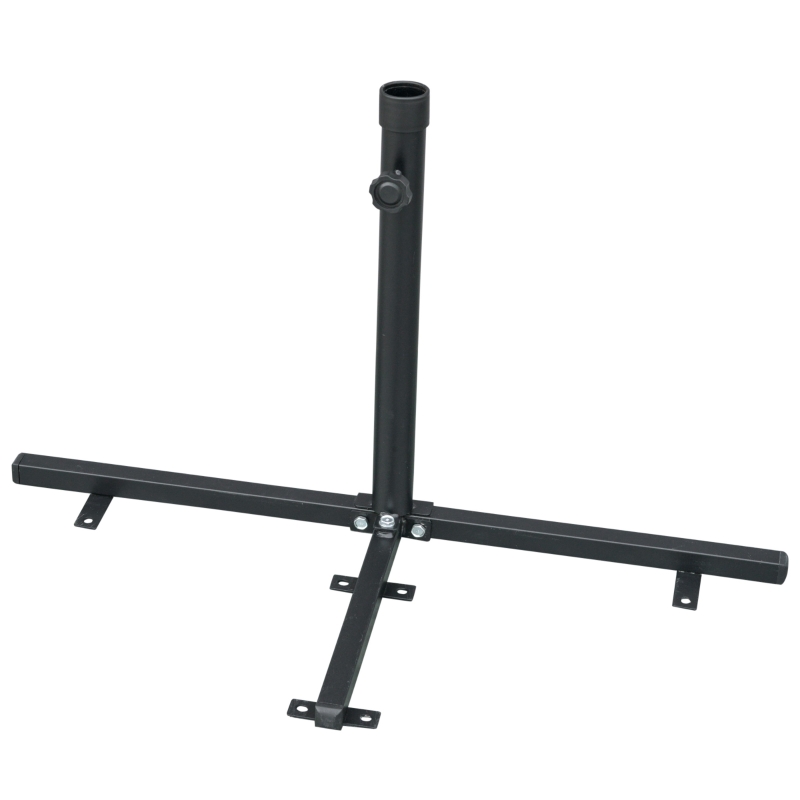 Outsunny  2 x 2 m Sonnenschirm Halbrundschirm Balkonschirm mit Halterung wasserabweisend für Garten Terrassen Höfe 100% Polyester Dunkelgrau