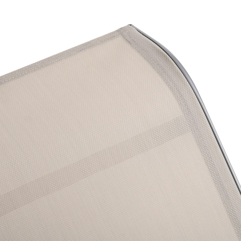 Outsunny Set de 2 Tumbonas Jardín Exterior con Mesa Auxiliar de Vidrio Templado Tumbonas con Respaldo Reposabrazos para Patio Piscina Terraza Exterior Beige