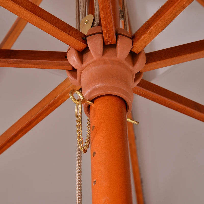 Outsunny Sombrilla de Jardín 3x3x3 m con Doble Techo Sistema de Polea Impermeable para Terraza Balcón Exterior Gris