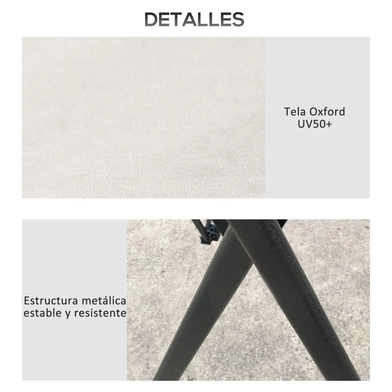 Outsunny Carpa Plegable Pop-up con Altura Ajustable Protección UV50+ Doble Techo y Mosquiteras 4x4x2,8 m Crema