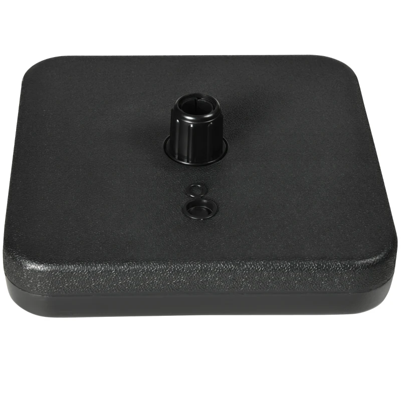 Outsunny Base de Sombrilla de Jardín Cuadrada Mástil Ø32-38 mm Rellenable de Arena 12 kg y Agua 9L 38x38x12 cm Negro