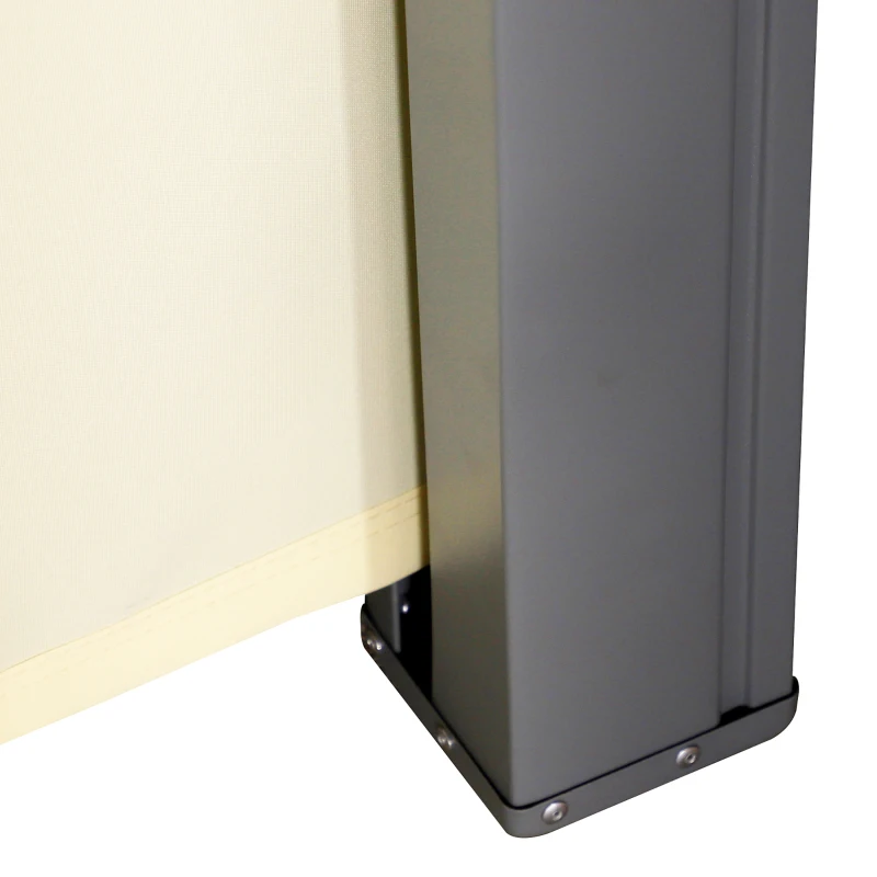 Outsunny Toldo Lateral Retráctil 300x180cm Pantalla Enrollable Mampara de Privacidad y Protección Solar para Balcón Terraza Crema