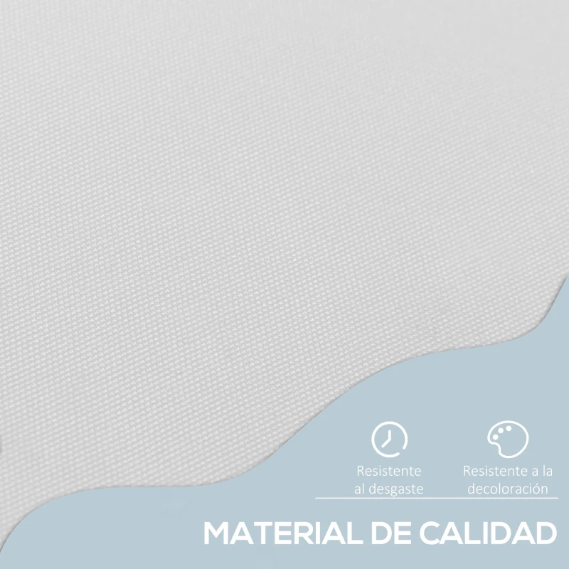Outsunny Toldo Manual Retráctil 200x150x170-280 cm para Balcón y Terraza con Altura Ajustable con Manivela Blanco